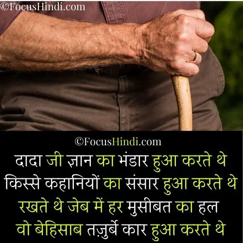 Lines on dadaji in Hindi .