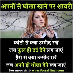 अपने से धोखा शायरी, कोट्स