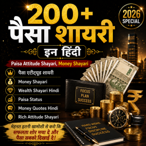 200+ पैसा शायरी इन हिंदी | Paisa Attitude Shayari, Money Shayari 2026